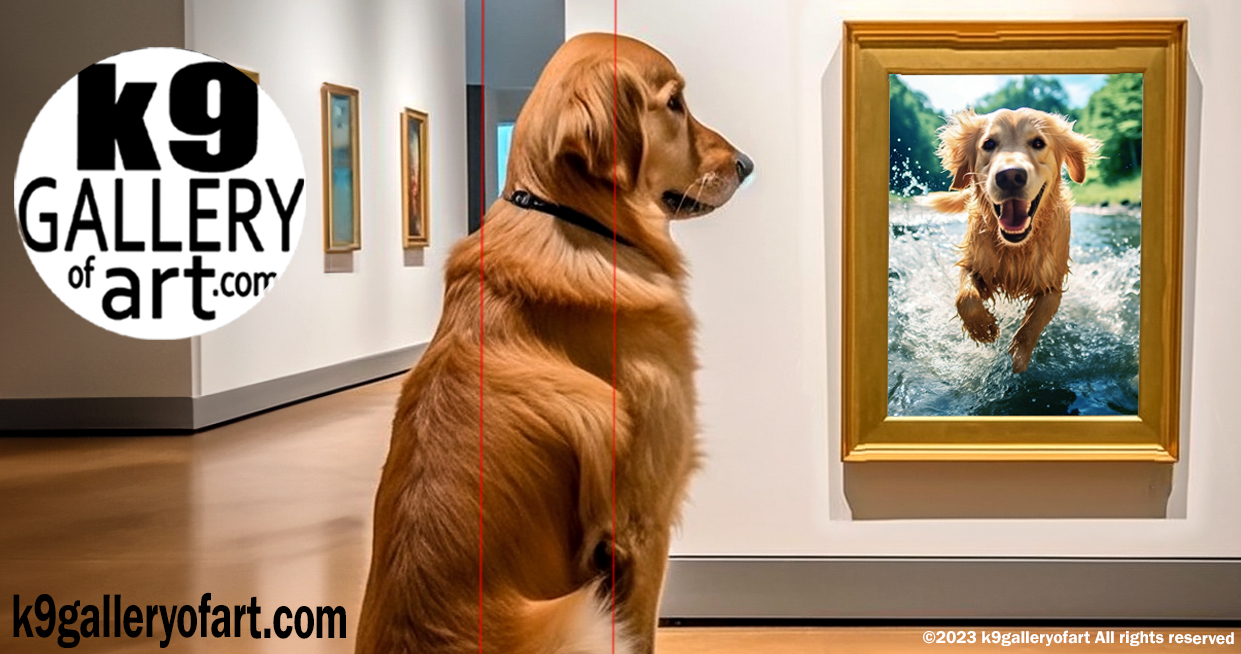 Golden Retriever Visits the k9 Gallery of Art